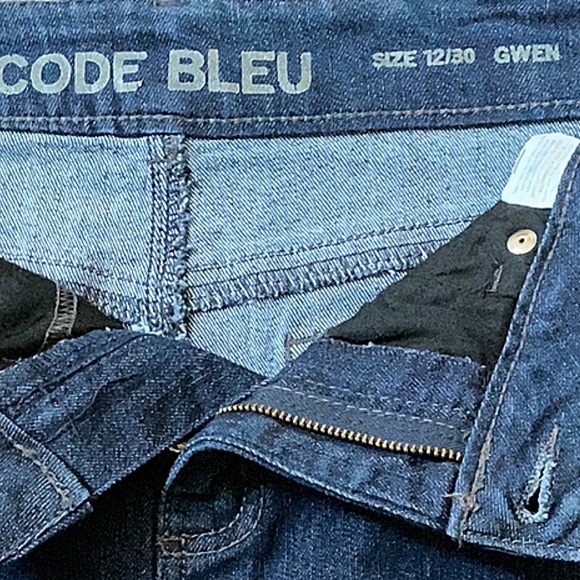 Denim Shirt, Dark Blue Midi Denim Skirt, Code Bleu Denim Skirt, Midi Denim Skirt - Picture 13 of 13